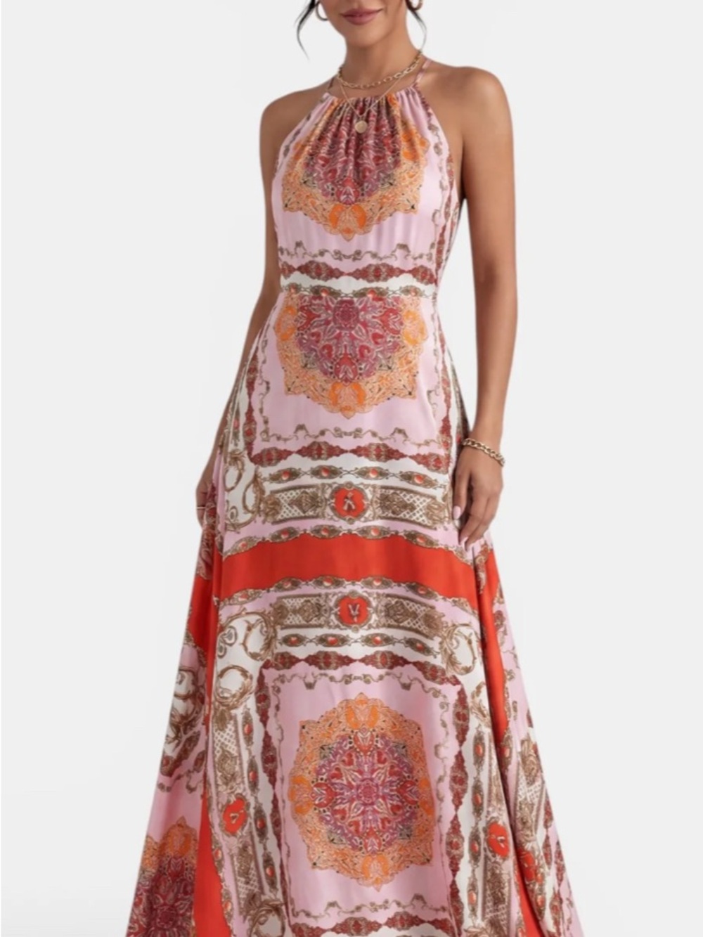 Emery Rose halter neck maxi dress